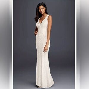 Elegant Ivory Lace Evening or Wedding Gown